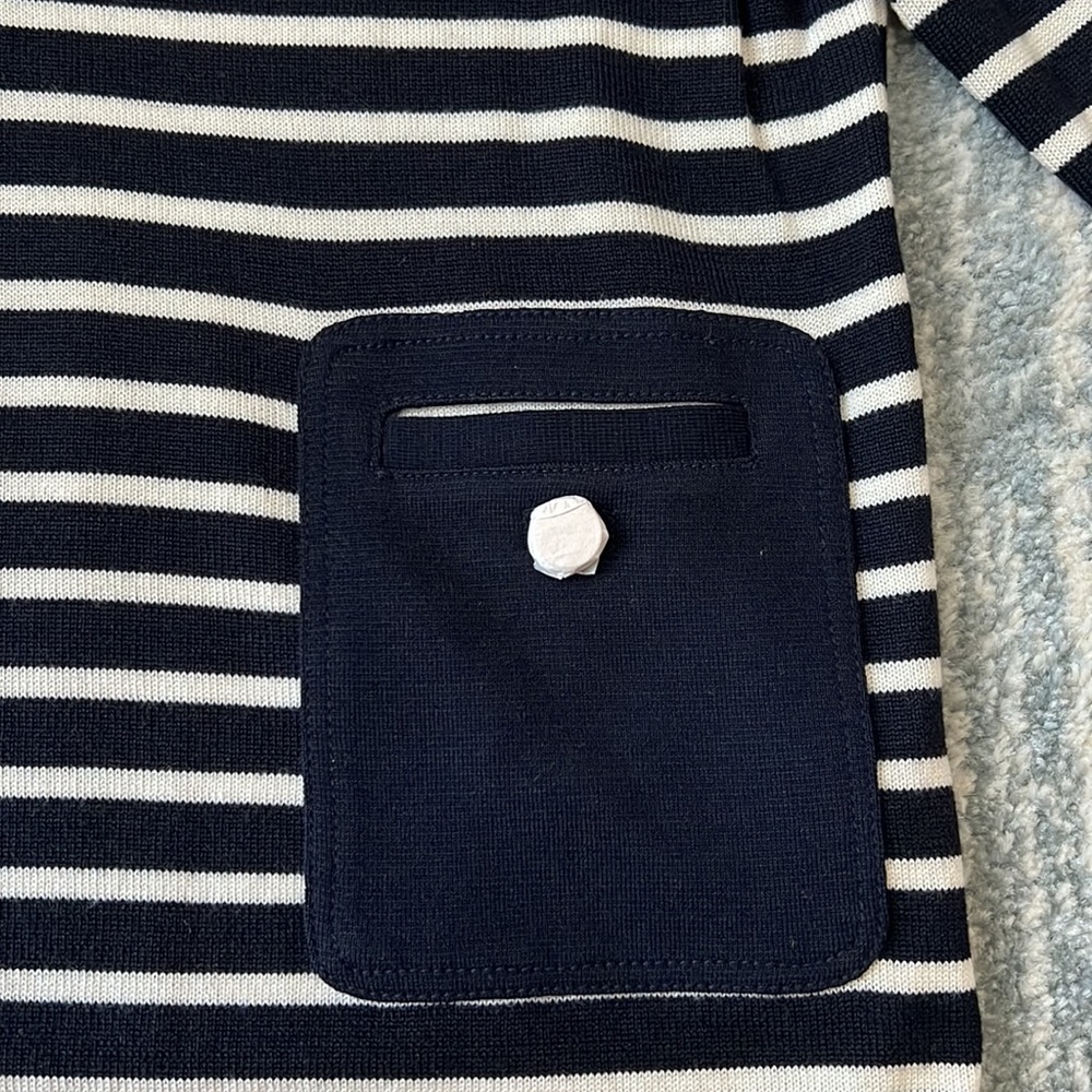 NWT Tory Burch Owen sweater navy/ivory Small - Picture 3 of 6